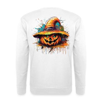 Golden Pumpkin Halloween Splash - Unisex Sweatshirt - white - Back