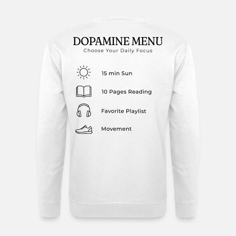 Dopamine Menu Backprint – Aesthetic Self Care - Unisex Sweatshirt - white