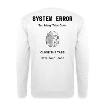 System Error Backprint – Aesthetic Mental Health - Unisex Pullover - Weiß - Hinten
