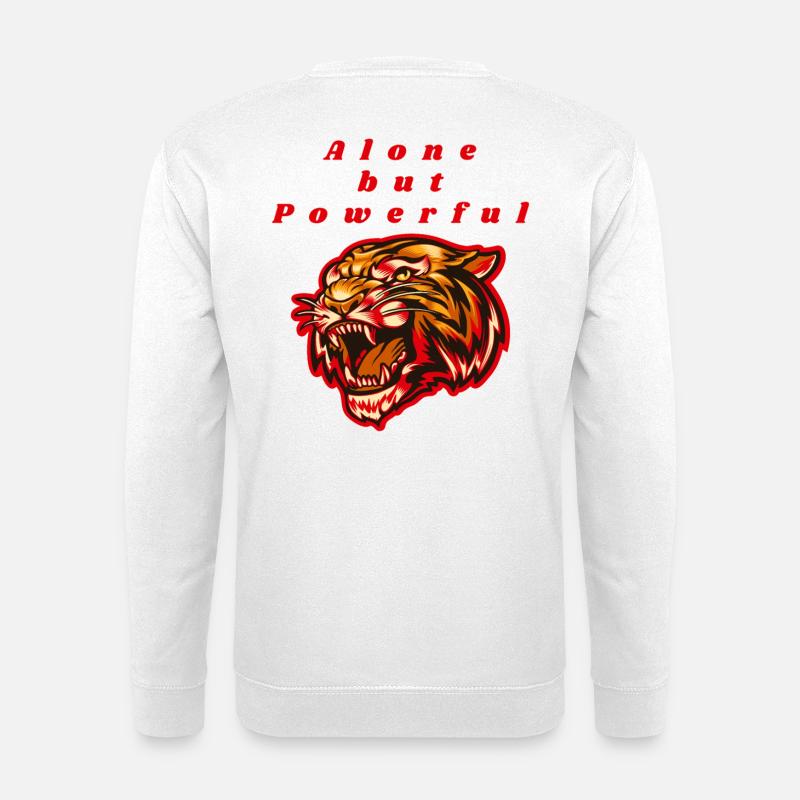 Sigura Design Mächtiger Tiger - Unisex Pullover - Weiß