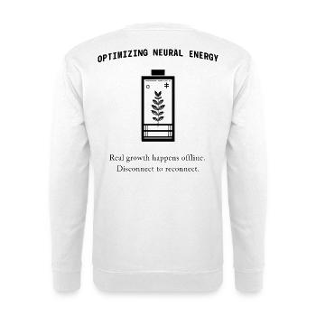 Neural Energy Backprint – Minimalist Aesthetic - Unisex Pullover - Weiß - Hinten