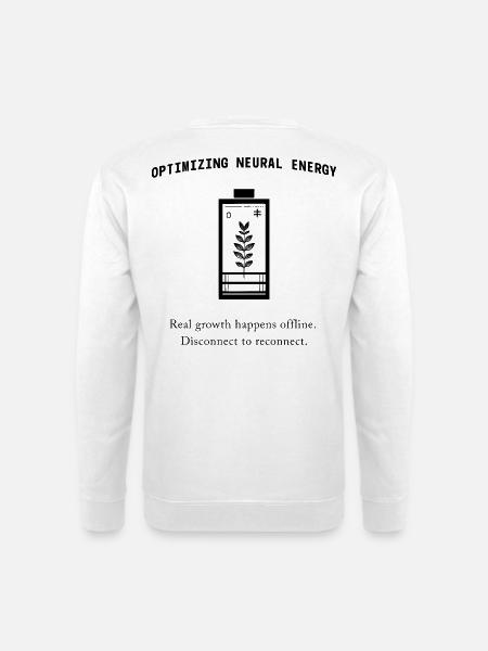 Neural Energy Backprint – Minimalist Aesthetic - Unisex Pullover - Weiß