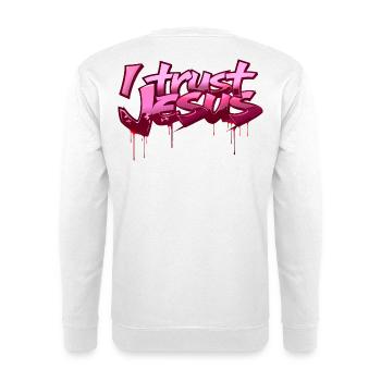 Je fais confiance au graffiti rose de foi Jésus Street Street - Sweat-shirt Unisexe - blanc - Dos