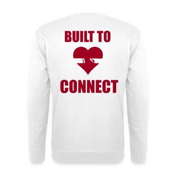 Built to Connect Love Souls Find Each Other - Unisex Pullover - Weiß - Hinten - Michal (187cm)