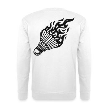 Flammen-Shuttlecock - Unisex Pullover - Weiß - Hinten