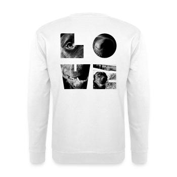 Black and White Dog Mosaic - Unisex Sweatshirt - white - Back