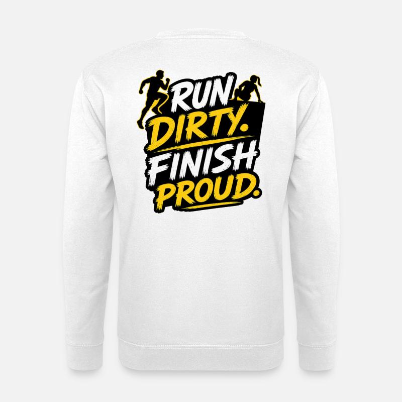 Design de coureur OCR Run Dirty Finish Proud - Sweat-shirt Unisexe - blanc