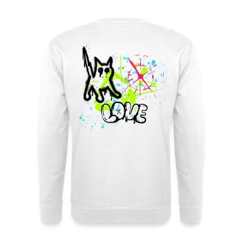 Neon Graffiti Splatter Muster - Unisex Pullover - Weiß - Hinten