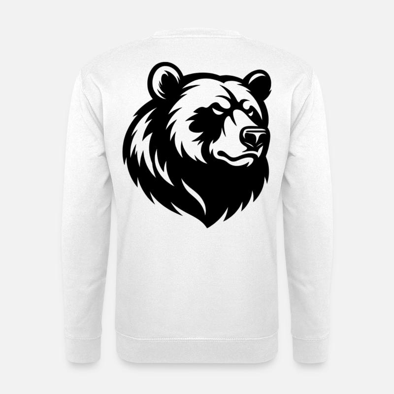 Angry Bear Head - Unisex Sweatshirt - white