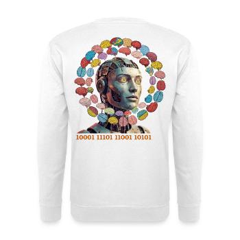 KI-Gehirnzauber im bunten Orbit - Unisex Pullover - Weiß - Hinten