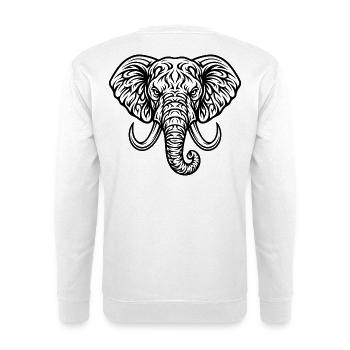 Majestätischer Elefantenkopf - Unisex Pullover - Weiß - Hinten