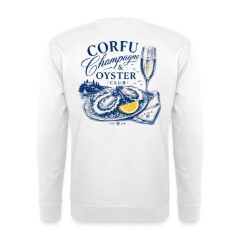 Corfu Champ*gne & Oyster Club Logo - Unisex Sweatshirt - white - Back