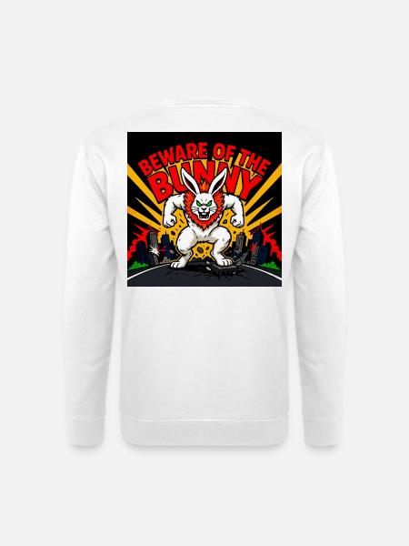 Beware of Bunny – Angry Bunny - Unisex Sweatshirt - white