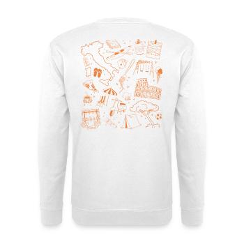 Italia Travel Collage : Monument & Plage - Sweat-shirt Unisexe - blanc - Dos
