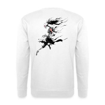 Yurei Skeleton Runner - Yokai Japanese Ink Su - Unisex Sweatshirt - white - Back