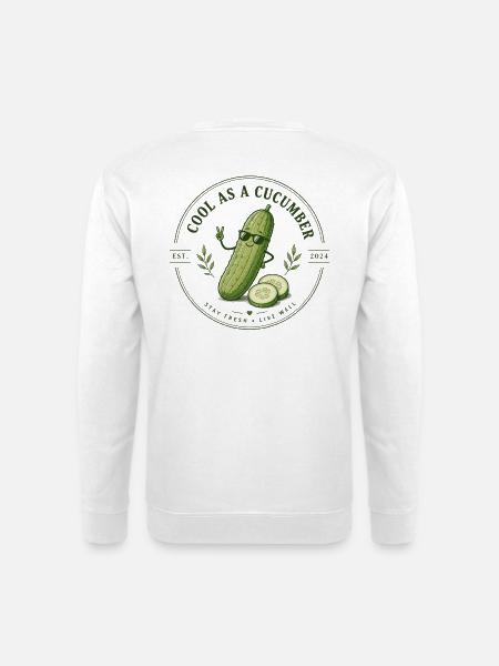 Cool as Cucumber Logo Sticker - Unisex Sweatshirt - white