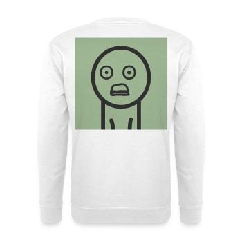 Schockiertes Gesicht - Unisex Pullover - Weiß - Hinten