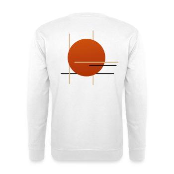 Solar circle and abstract lines - Unisex Sweatshirt - white - Back