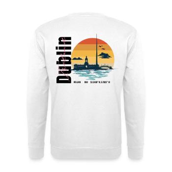 Dublin Retro Skyline – Coucher de soleil vintage irlandais - Sweat-shirt Unisexe - blanc - Dos
