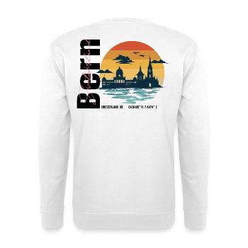 Bern Skyline Vintage Sunset - Unisex Pullover - Weiß - Hinten