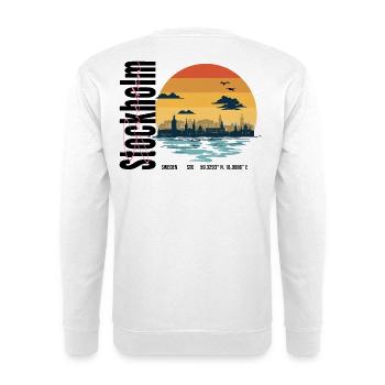 Stockholm Skyline Retro Sun - Unisex Sweatshirt - white - Back