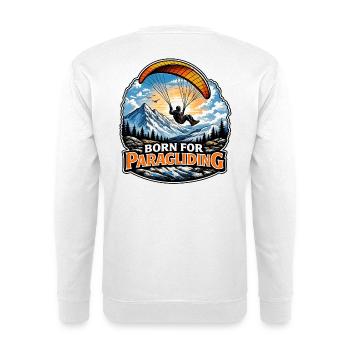 Né pour le parapente - Sweat-shirt Unisexe - blanc - Dos