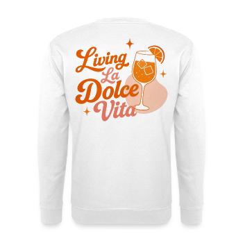 Dolce Vita Spritz  - Unisex Pullover - Weiß - Hinten - Michal (187cm)