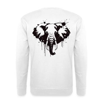 Elephant Ink Splash Black - Unisex Pullover - Weiß - Hinten
