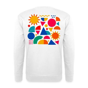 Geometric colour explosion: sunny shapes - Unisex Sweatshirt - white - Back