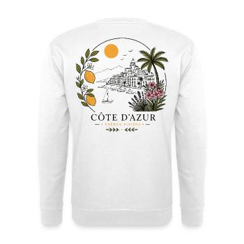 Côte d’Azur Küstenpanorama - Unisex Pullover - Weiß - Hinten