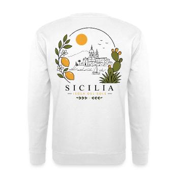 Sizilien Küstenidylle - Unisex Pullover - Weiß - Hinten