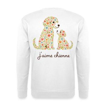 J'aime Ma Chienne - Amour Intemporel - Sweat-shirt Unisexe - blanc - Dos