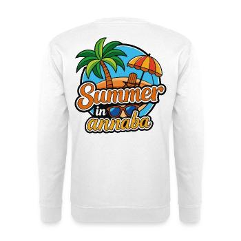 Summer in Annaba: Palm Trees and Beach - Unisex Sweatshirt - white - Back