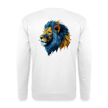 Lion polygonal bleu-or - Sweat-shirt Unisexe - blanc - Dos