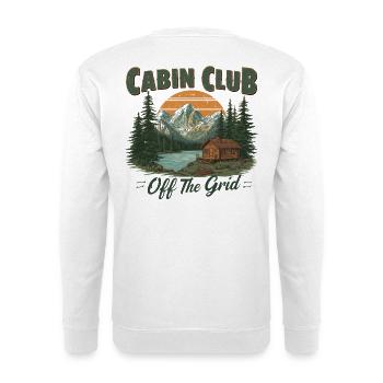 Cabin Club – Off The Grid - Unisex Pullover - Weiß - Hinten - Michal (187cm)