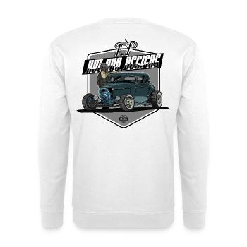 Badge - Unisex Pullover - Weiß - Hinten - Michal (187cm)