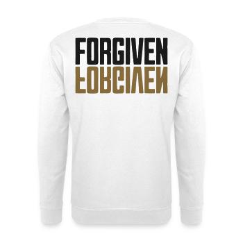 Forgiven Spiegel Design Schwarz Gold - Unisex Pullover - Weiß - Hinten - Michal (187cm)