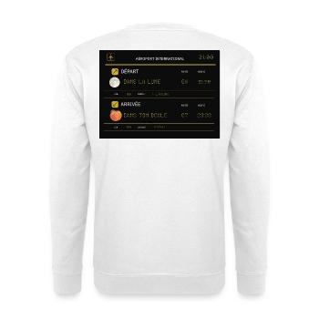 Fantasievolles und ungewöhnliches Flugdiagramm - Unisex Pullover - Weiß - Hinten - Michal (187cm)