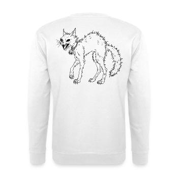 Yoru Neko – Schwarz - Unisex Pullover - Weiß - Hinten - Michal (187cm)