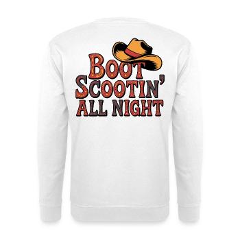 Boot Scooting LIne Dance - Unisex Pullover - Weiß - Hinten - Michal (187cm)