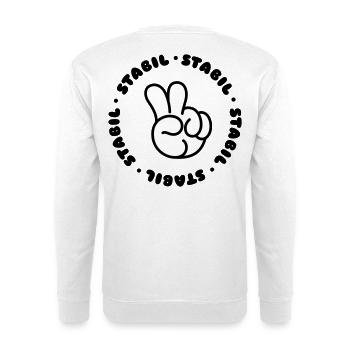 STABIL - PEACE - Unisex Pullover - Weiß - Hinten - Michal (187cm)
