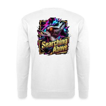 Neonwolf auf der Suche Oben - Unisex Pullover - Weiß - Hinten - Michal (187cm)