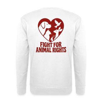 Fight For Animal Rights - Unisex Pullover - Weiß - Hinten - Michal (187cm)