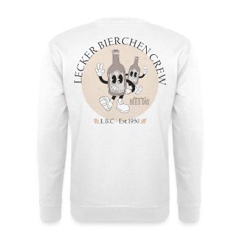 Biercrew - Internationaler BierTag  - Unisex Pullover - Weiß - Hinten - Michal (187cm)