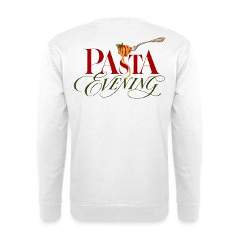Pasta Evening Pasta Abend - Unisex Pullover - Weiß - Hinten - Michal (187cm)