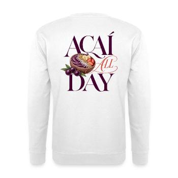 Açaí All Day Bowl - Acai Bowl Design - Unisex Pullover - Weiß - Hinten - Michal (187cm)