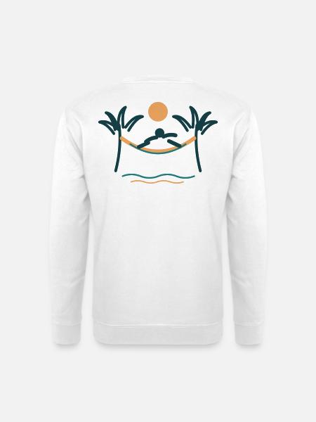 Palmenstrand Hängemattenzauber - Unisex Pullover - Weiß
