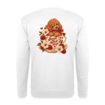 Sweet Fall Days Poodle - Unisex Pullover - Weiß - Hinten - Michal (187cm)