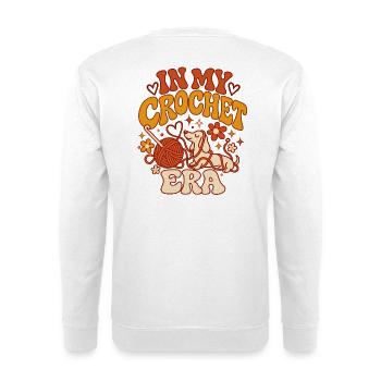 In My Crochet Era Dachshund - Unisex Pullover - Weiß - Hinten - Michal (187cm)