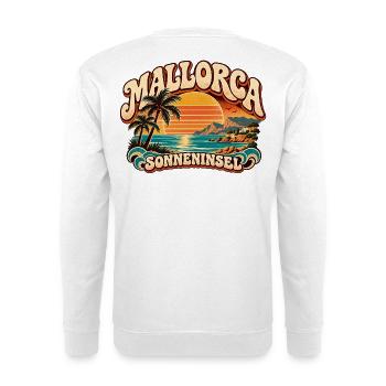 Mallorca Sonneninsel Retro - Unisex Pullover - Weiß - Hinten - Michal (187cm)